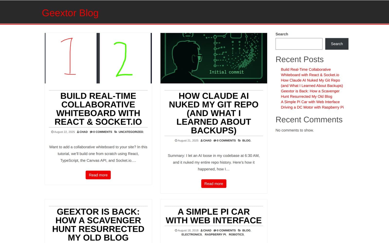 Geextor blog front page