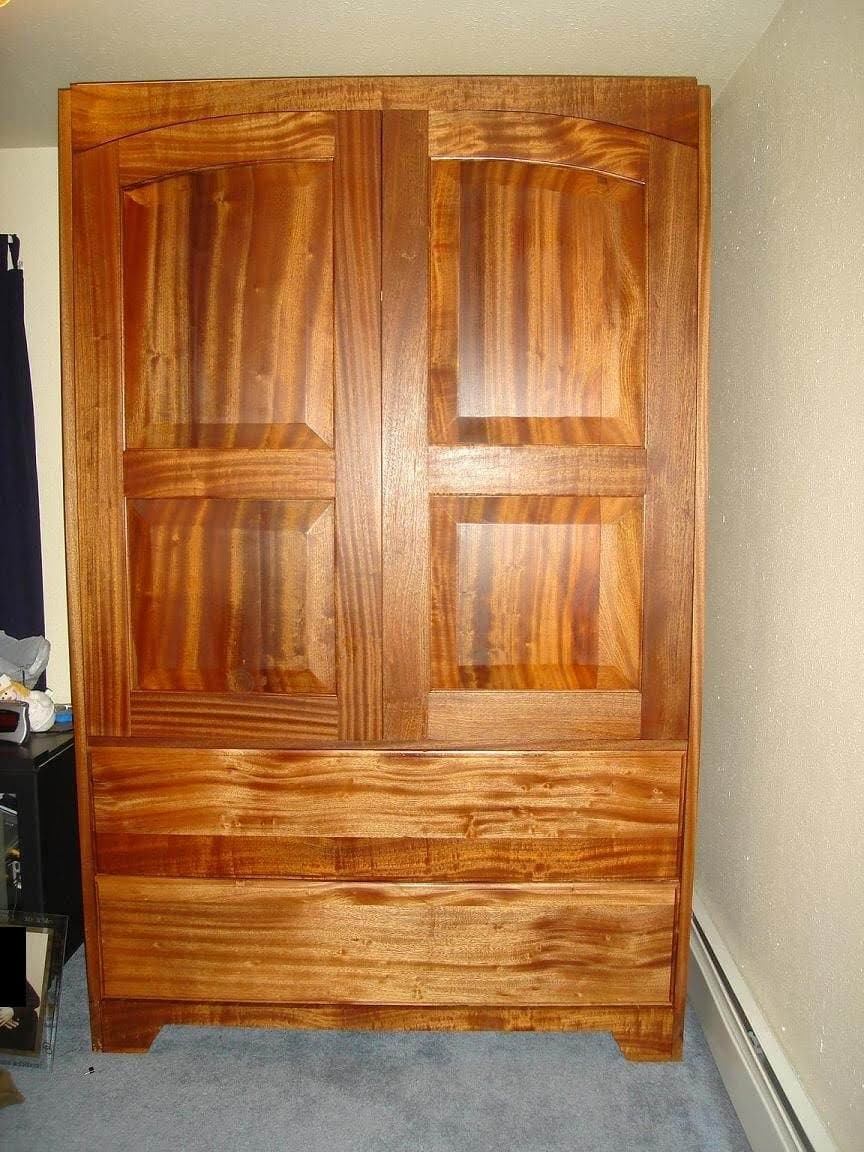 Sapele armoire, doors closed